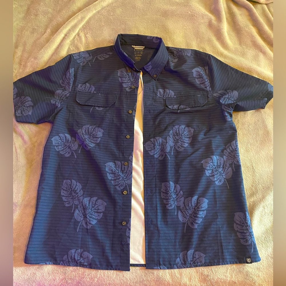 Chaps button down short sleeve moisturizer wicking sun protect dry.🔆